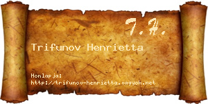 Trifunov Henrietta névjegykártya